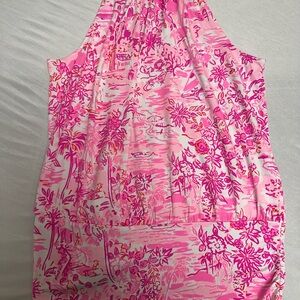 NWT Lilly Pulitzer Pink and White Floral Top